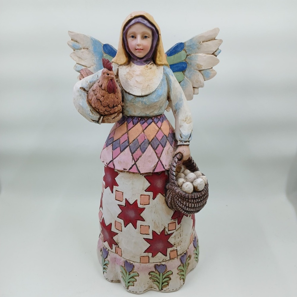 Jim Shore Heartwood Creek Angel Of Faithfulness‎ Figurine Chicken Eggs Farm